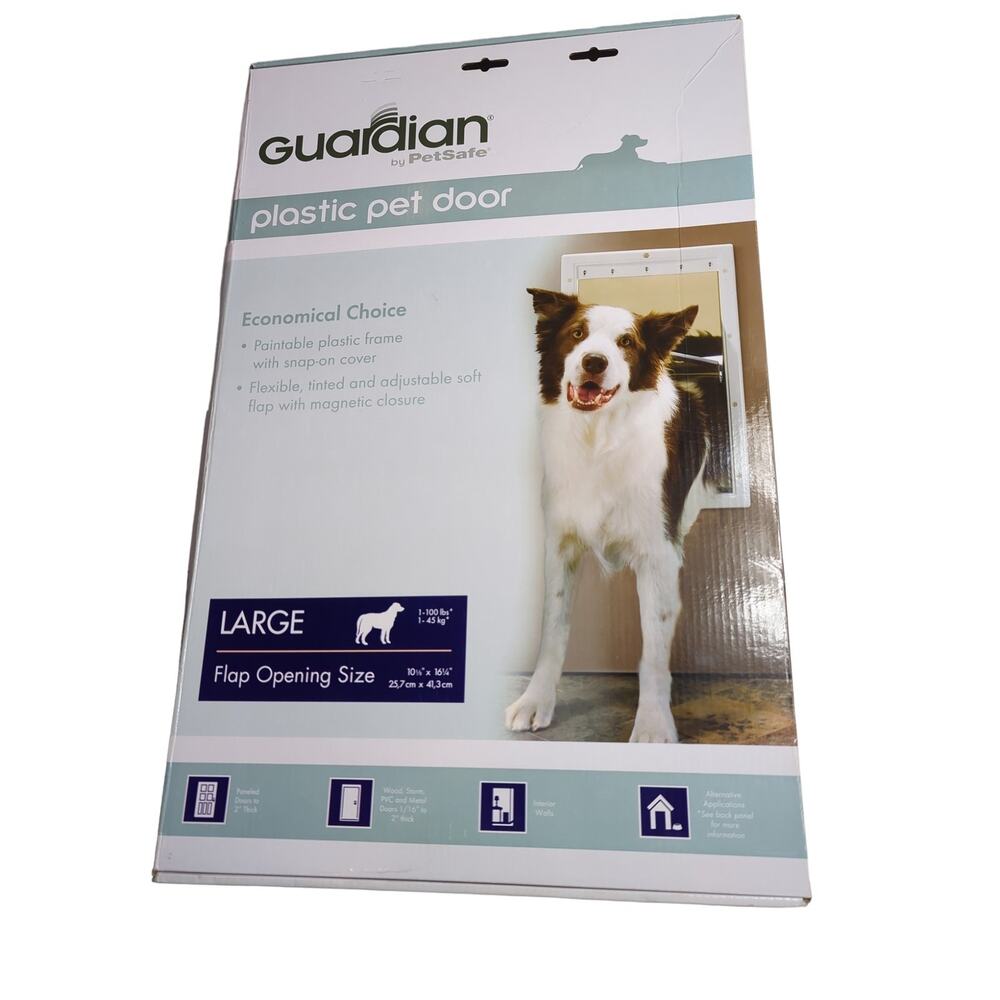 Guardian by PetSafe Paintable Plastic Pet Door Large for Pets 1-100 lbs.